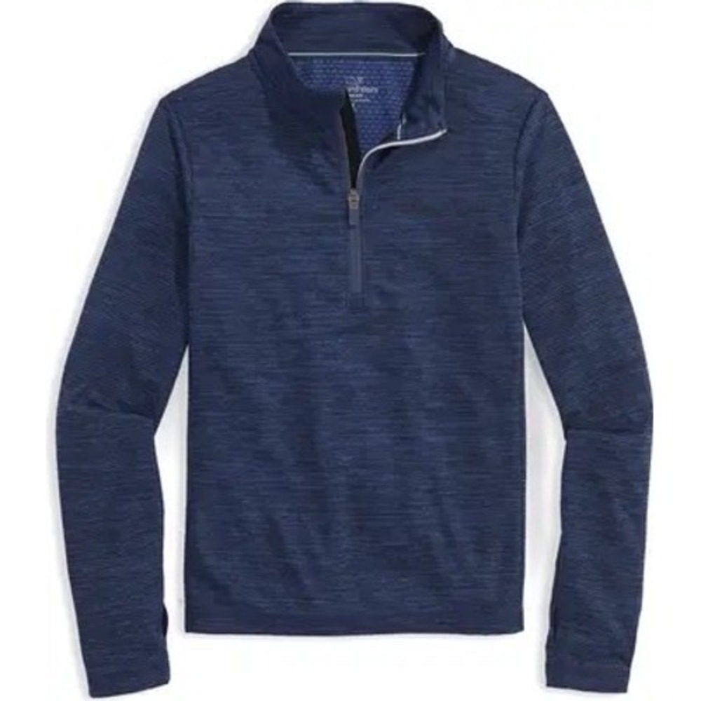Vineyard Vines Blue Heather‎ Performance Sankaty Half Zip Kids Size XL (16-18)